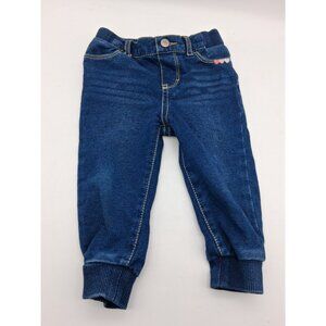 Levi’s Baby Girl Jeans 18M Heart Pockets Elastic Waist Blue Denim Pull On